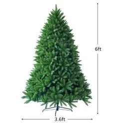 Costway 6ft Premium Hinged Artificial Christmas Fir Tree w/ 1250 Branch Tips