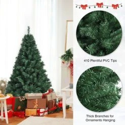 Costway 5Ft/6Ft/7Ft PVC Hinged Artificial Christmas Tree 410/648/968 Tips Holiday Decor with Metal Stand -Northlight Christmas Store GUEST fe9b0e15 028c 47a6 9dfc 2dfd38a62ebc