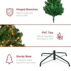 Best Choice Products Pre-Lit Spruce Artificial Christmas Tree w/ Easy Assembly, Metal Hinges & Foldable Base -Northlight Christmas Store GUEST fed9a173 8c13 4462 a815 6924f1bd8caa