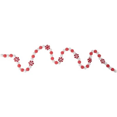 Northlight 4' Peppermint Candy Beaded Christmas Garland - Unlit 4 Northlight 4' Peppermint Candy Beaded Christmas Garland - Unlit - Image 2