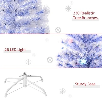 HOMCOM Pre-Lit Douglas Fir Artificial Christmas Tree with 230 Tips, 26 Fiber Optic Lights, White/Blue 8 HOMCOM Pre-Lit Douglas Fir Artificial Christmas Tree with 230 Tips, 26 Fiber Optic Lights, White/Blue - Image 6